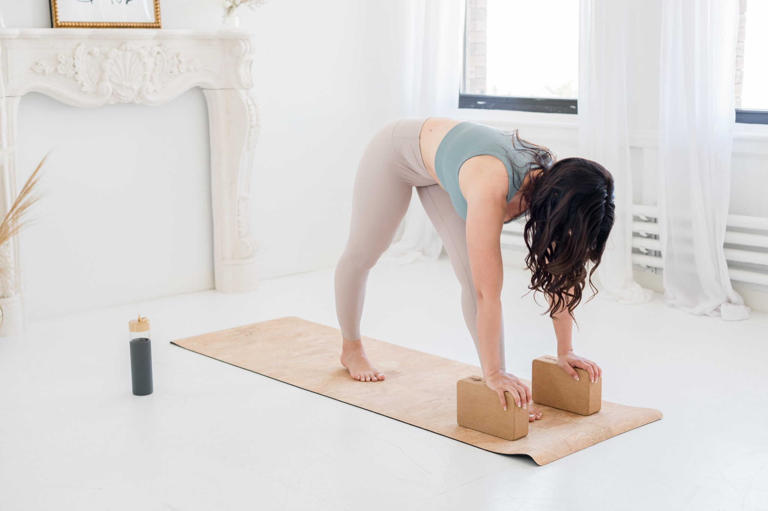 mat blocks yoga stretch